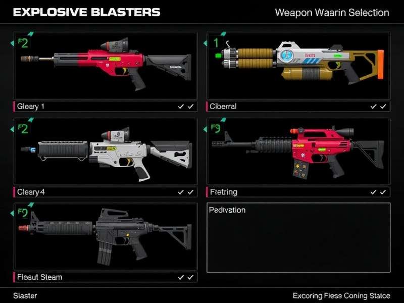 Explosive Blasters Weapon Selection